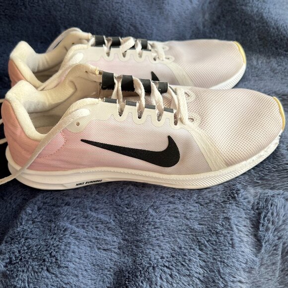 Nike Womens Downshifter 8/Vast Grey/Black/Pink Foam/ Size 8- Womens Running Shoe - Picture 12 of 14